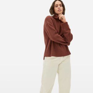 EVERLANE Stoopwaffle Recycled Cashmere Crewneck Sweater Heather Clay XS